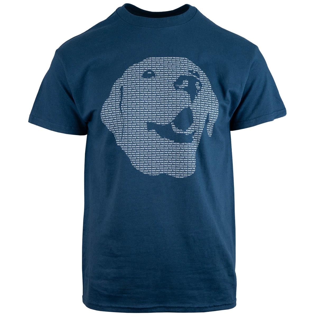 sage the dog face pattern navy unisex t-shirt